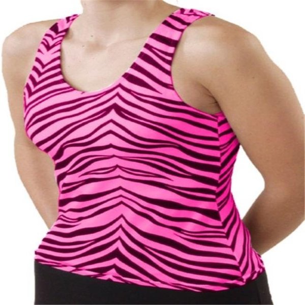 Pizzazz Performance Wear Pizzazz Performance Wear 9800AP -HPZ -AS 9800AP Adult Animal Print Racer Back Top - Hot Pink Zebra - Adult Small 9800APHPZAS